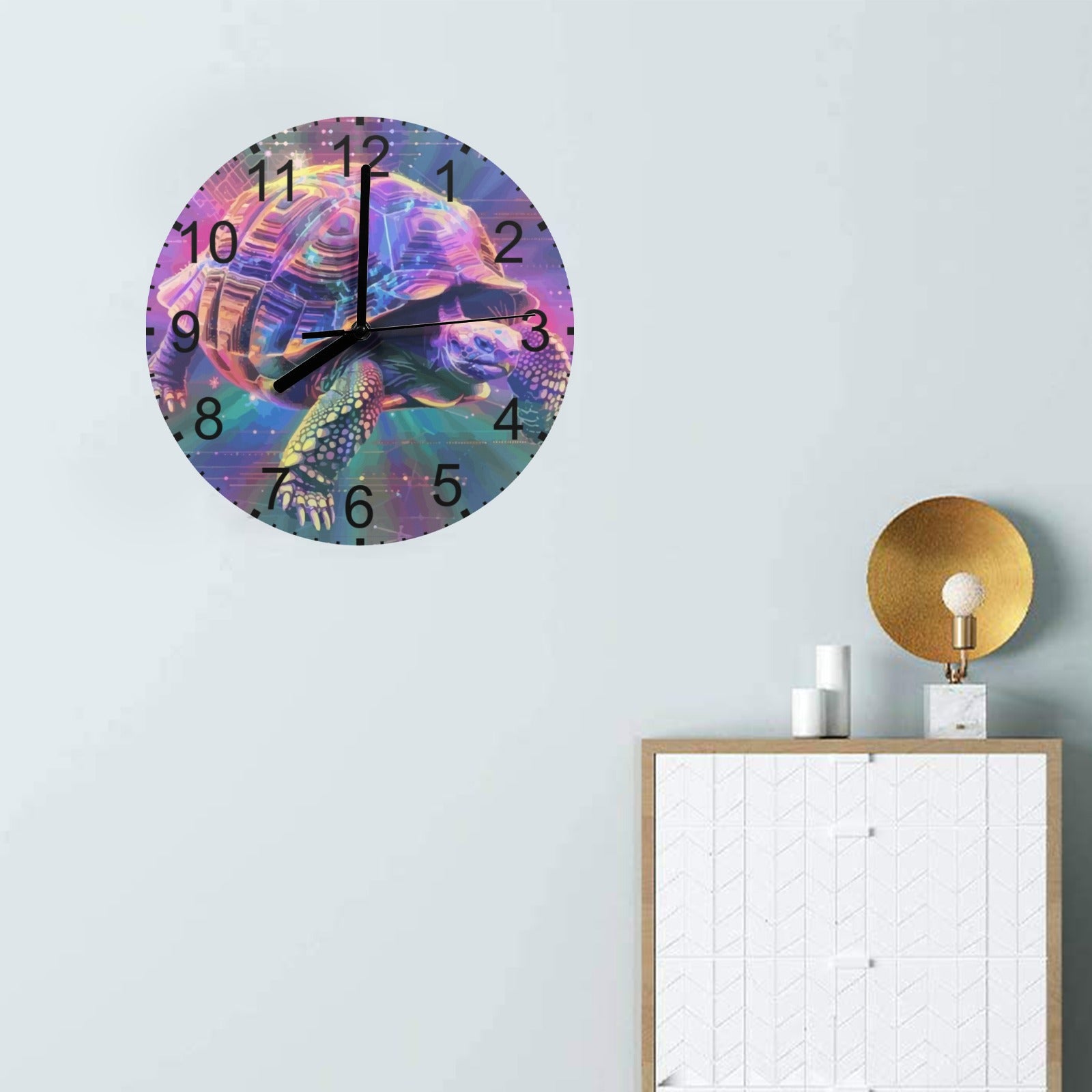 Turbo Turtle Gray Wooden Wall Clock (Made in USA)