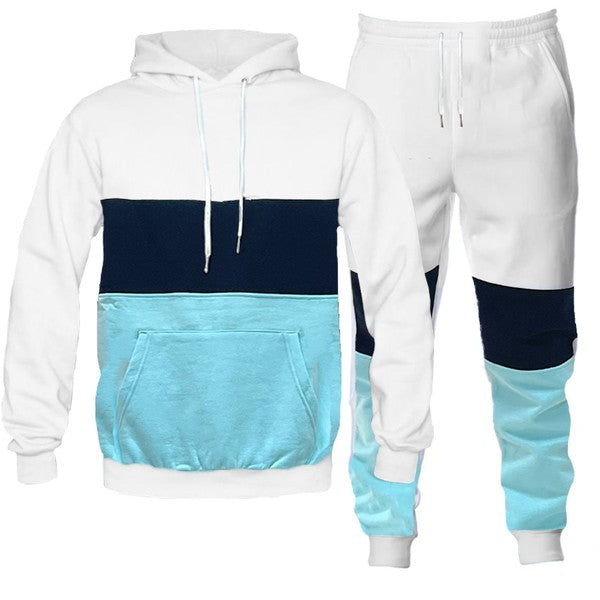 Men's Colorblock 2-piece Track Suit Sweat Set