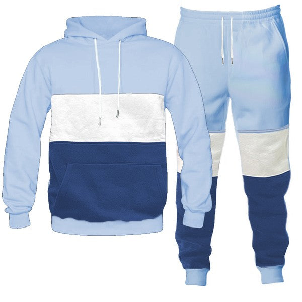 Men's Colorblock 2-piece Track Suit Sweat Set