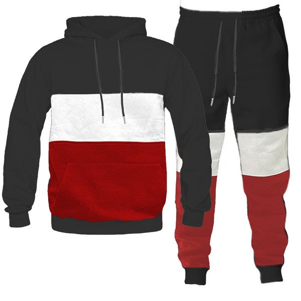 Men's Colorblock 2-piece Track Suit Sweat Set