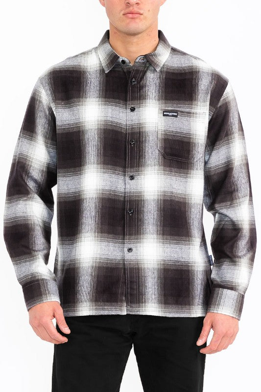 Mens Plaid Long Sleeve Flannel