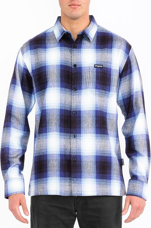 Mens Plaid Long Sleeve Flannel