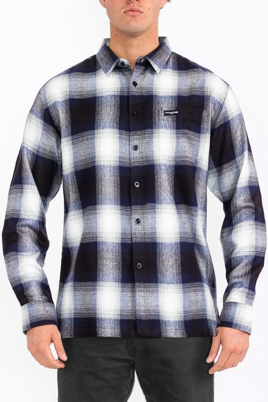 Mens Plaid Long Sleeve Flannel