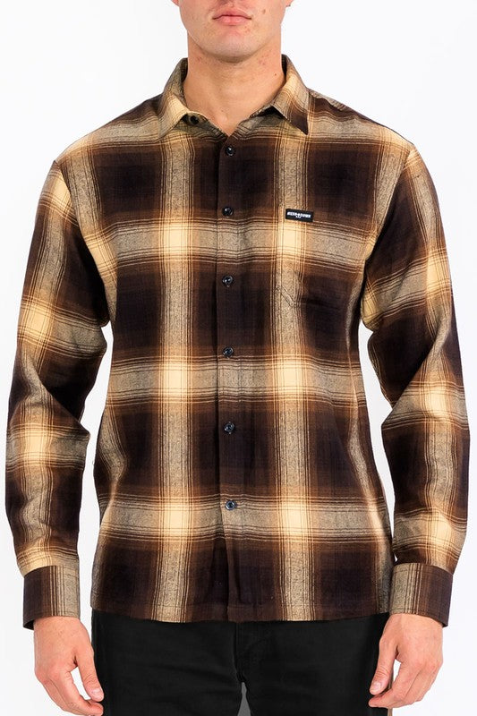 Mens Plaid Long Sleeve Flannel