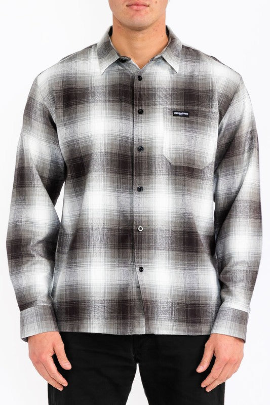 Mens Plaid Long Sleeve Flannel