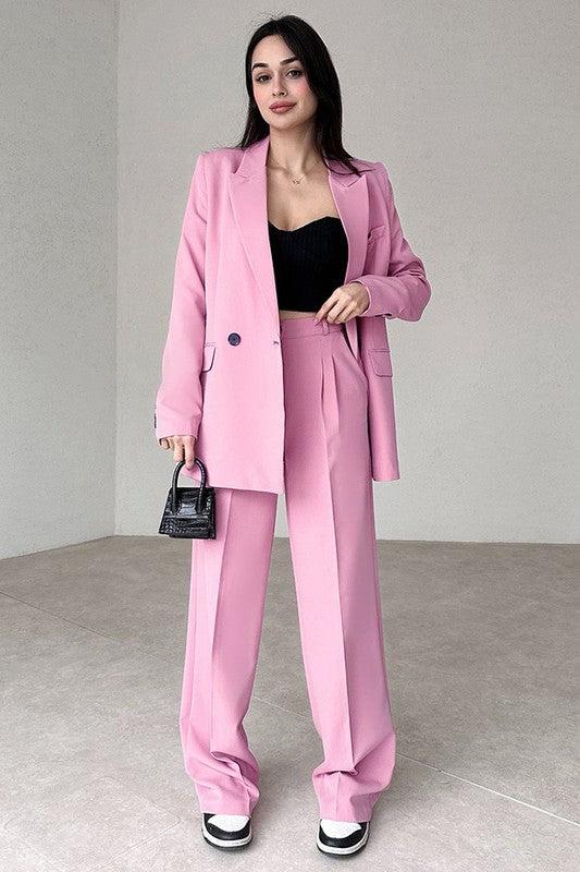 Women's Fashion Blazer & Pants Suit Set