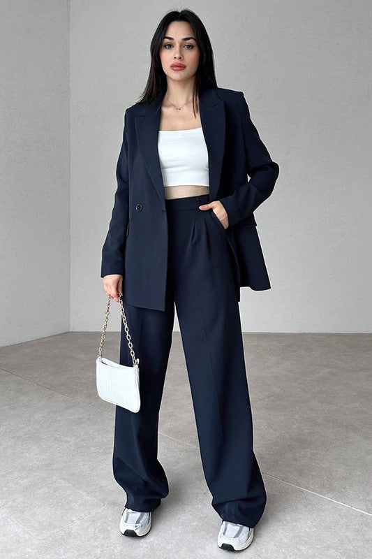 Women's Fashion Blazer & Pants Suit Set