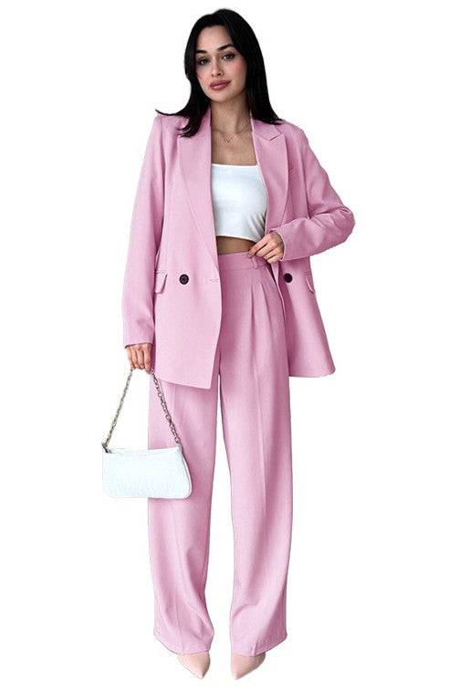 Women's Fashion Blazer & Pants Suit Set