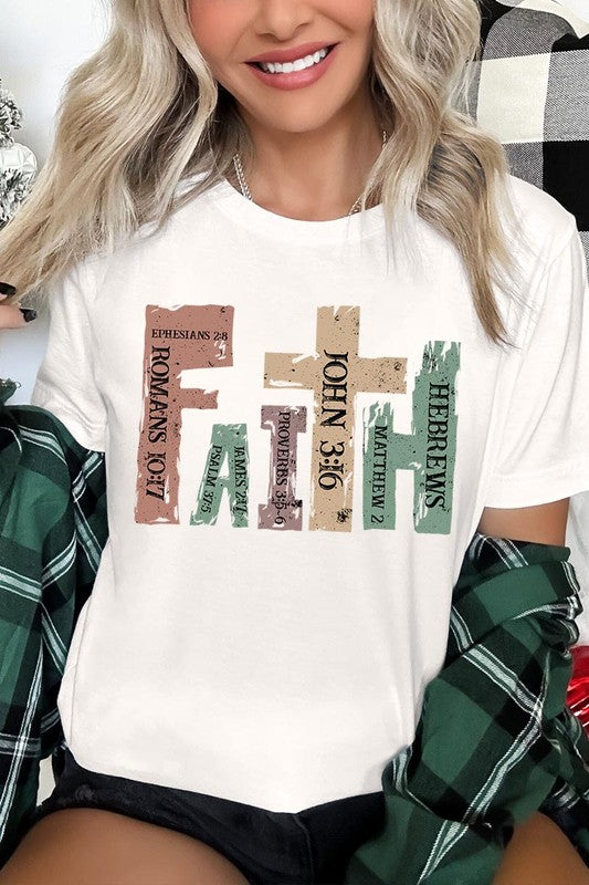 Women's FAITH with Scripture Graphic T-shirt