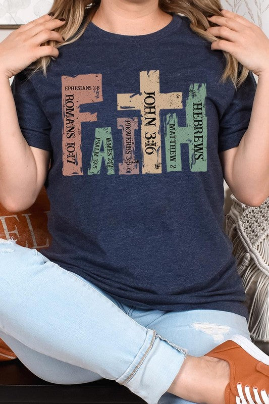 Women's FAITH with Scripture Graphic T-shirt