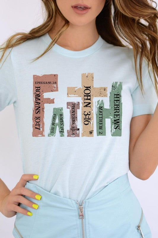 Women's FAITH with Scripture Graphic T-shirt