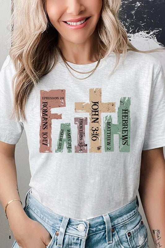 Women's FAITH with Scripture Graphic T-shirt