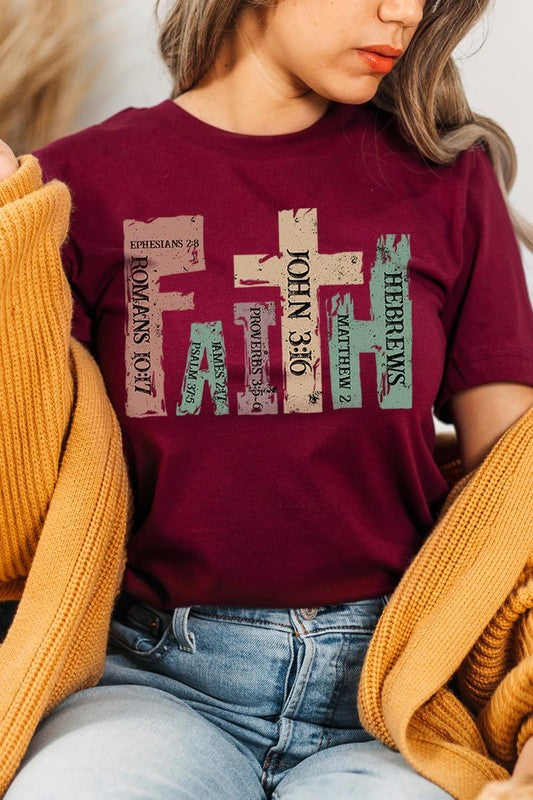 Women's FAITH with Scripture Graphic T-shirt