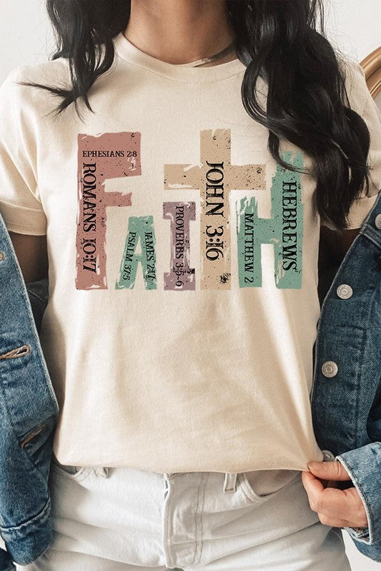 Women's FAITH with Scripture Graphic T-shirt