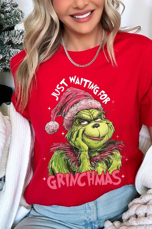 Women's Just Waiting For Grinchmas Graphic T-shirt