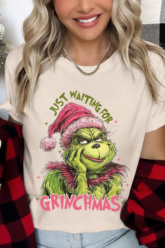 Women's Just Waiting For Grinchmas Graphic T-shirt