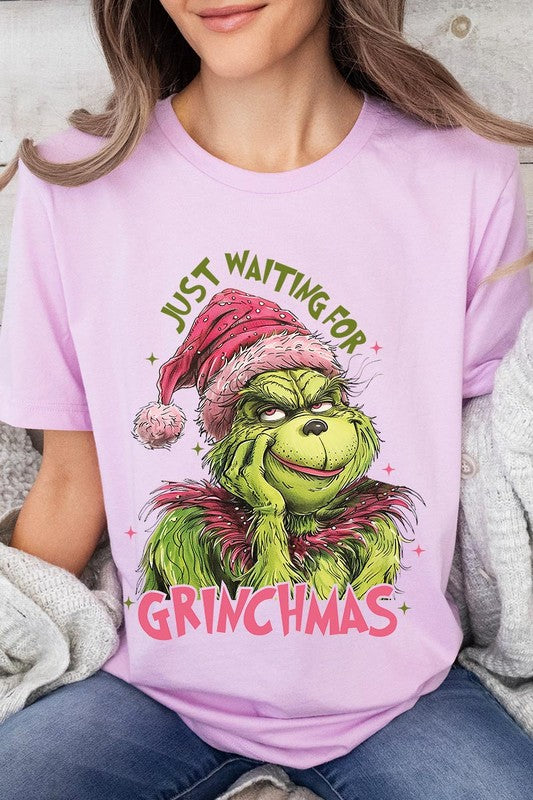 Women's Just Waiting For Grinchmas Graphic T-shirt