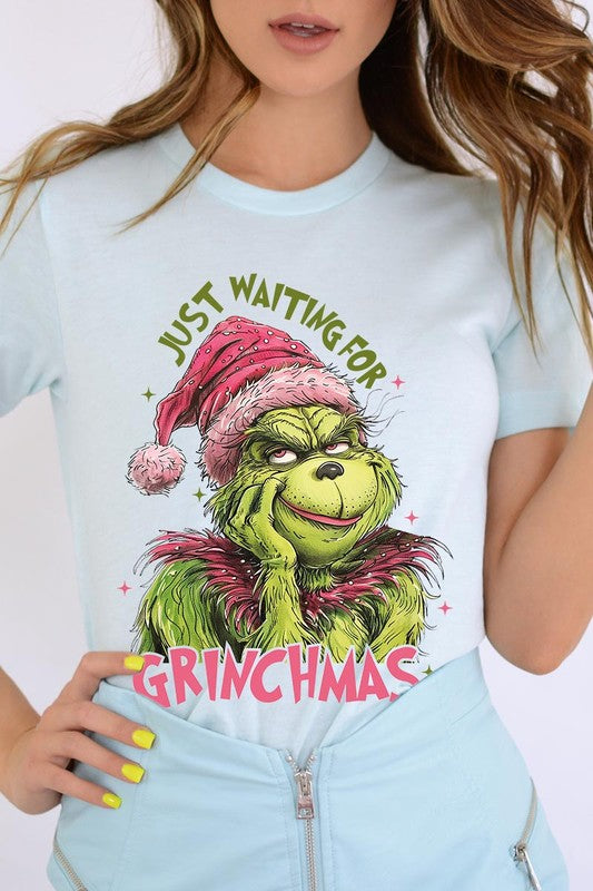 Women's Just Waiting For Grinchmas Graphic T-shirt