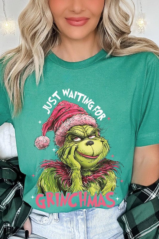 Women's Just Waiting For Grinchmas Graphic T-shirt