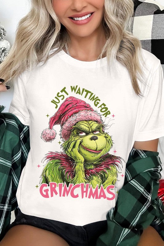 Women's Just Waiting For Grinchmas Graphic T-shirt