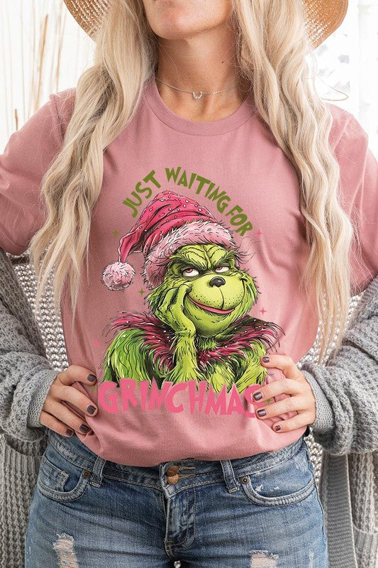 Women's Just Waiting For Grinchmas Graphic T-shirt