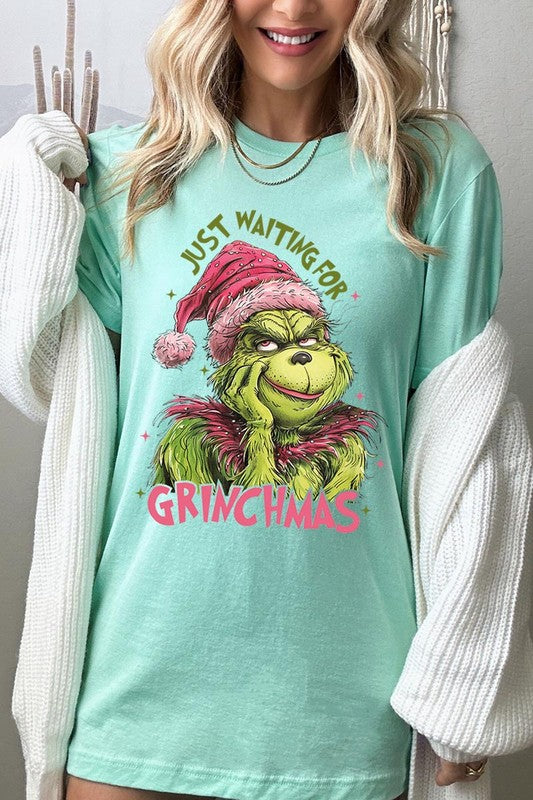 Women's Just Waiting For Grinchmas Graphic T-shirt