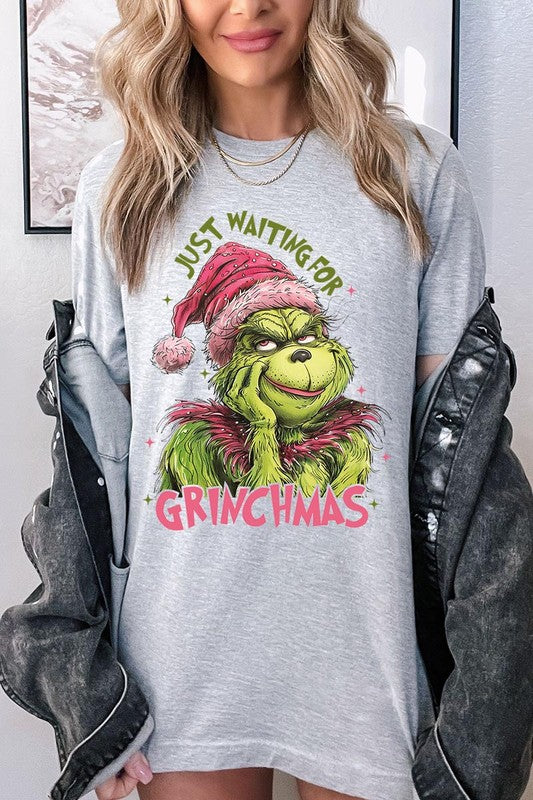 Women's Just Waiting For Grinchmas Graphic T-shirt