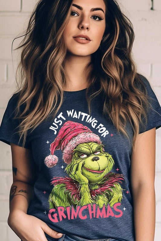 Women's Just Waiting For Grinchmas Graphic T-shirt