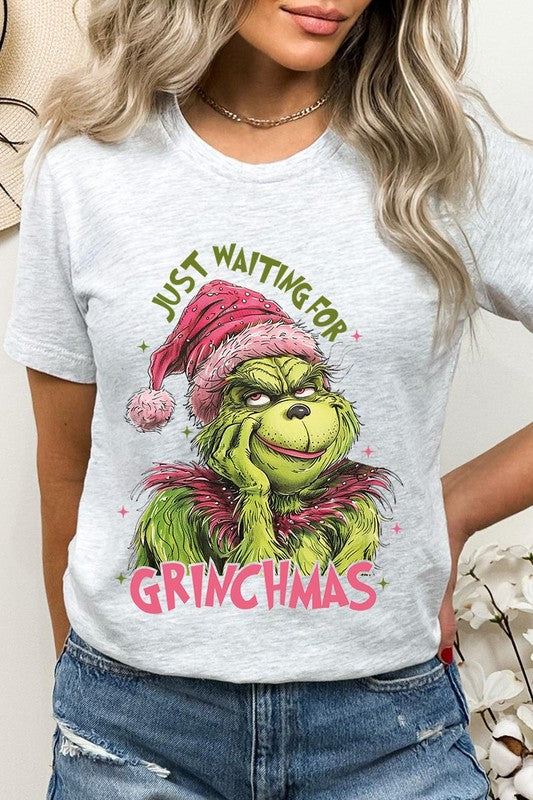 Women's Just Waiting For Grinchmas Graphic T-shirt