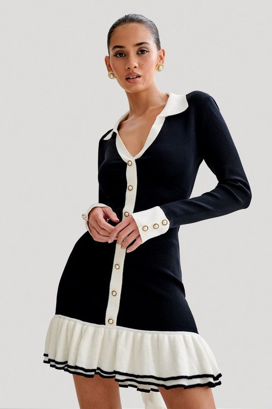 Women's Fashion Sweater Mini Dress