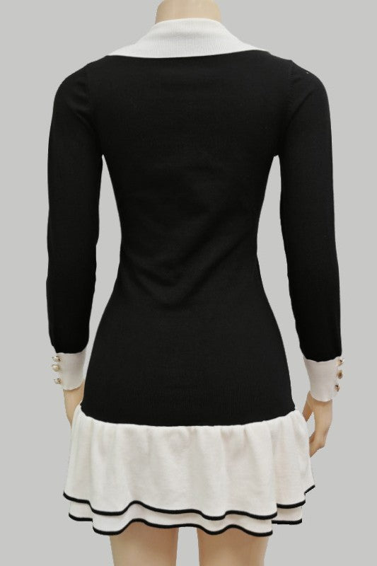 Women's Fashion Sweater Mini Dress