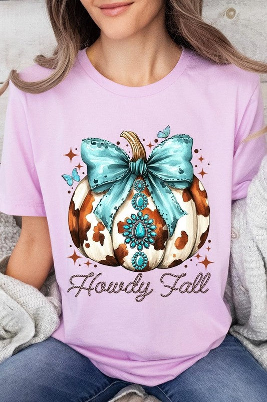 Women's Howdy Fall Western Pumpkin Graphic T-shirt