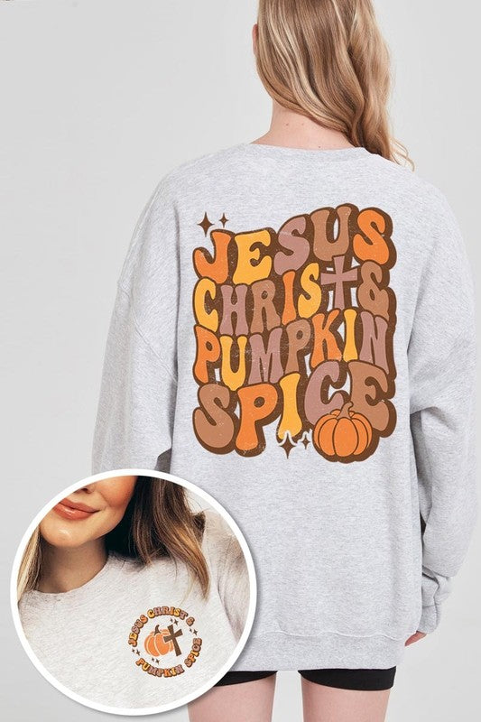 Jesus Christ & Pumpkin Spice Fleece Sweatshirt