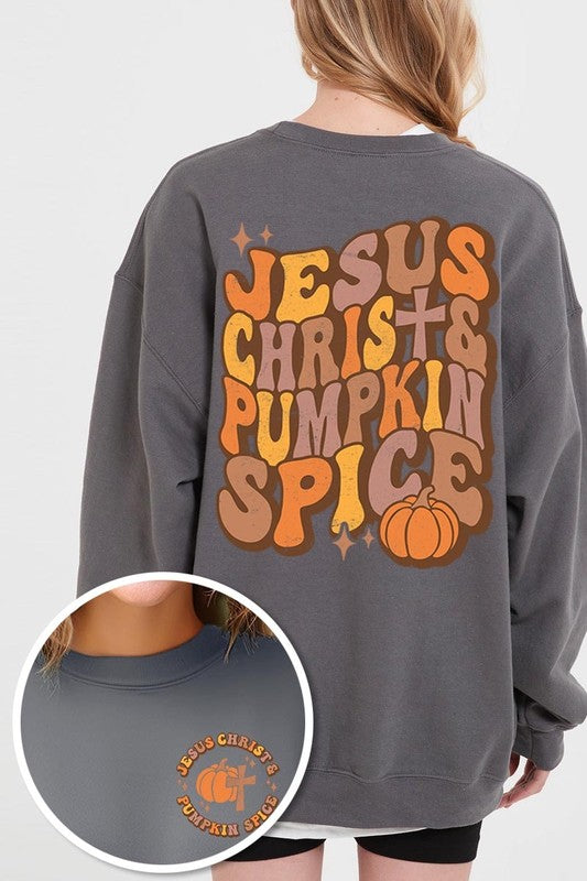 Jesus Christ & Pumpkin Spice Fleece Sweatshirt