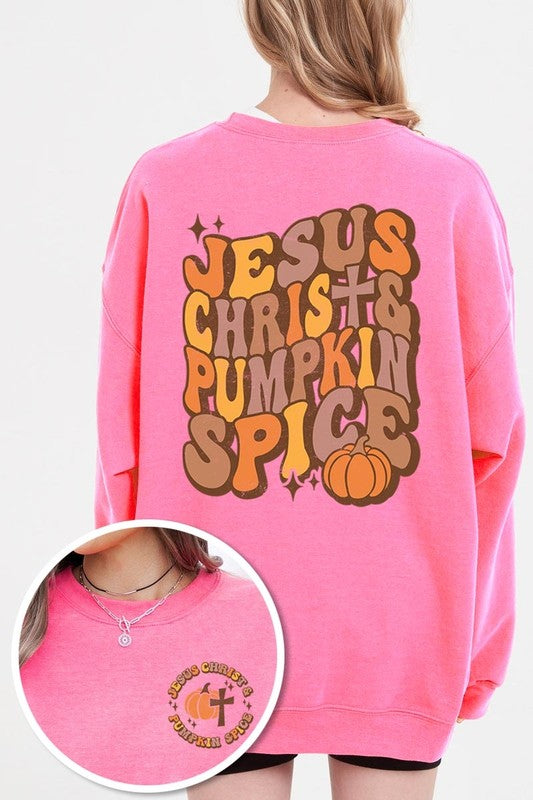 Jesus Christ & Pumpkin Spice Fleece Sweatshirt