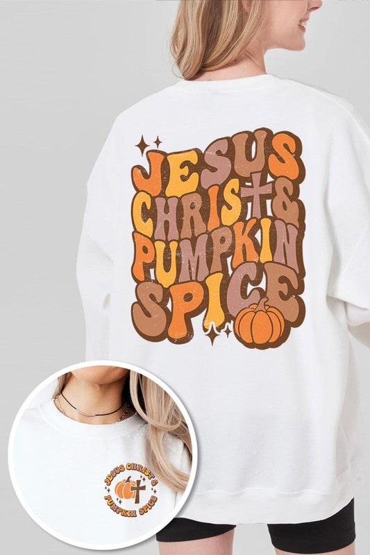 Jesus Christ & Pumpkin Spice Fleece Sweatshirt