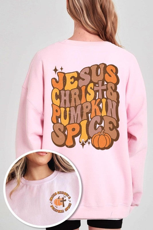 Jesus Christ & Pumpkin Spice Fleece Sweatshirt