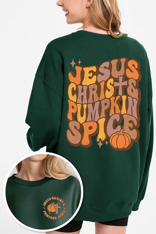 Jesus Christ & Pumpkin Spice Fleece Sweatshirt