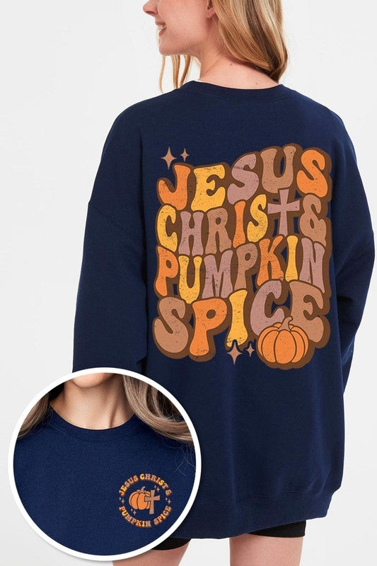 Jesus Christ & Pumpkin Spice Fleece Sweatshirt