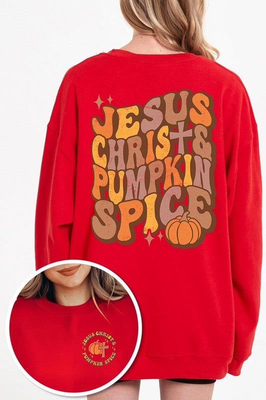 Jesus Christ & Pumpkin Spice Fleece Sweatshirt