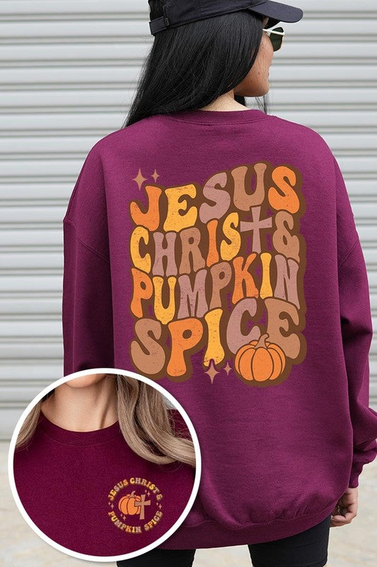 Jesus Christ & Pumpkin Spice Fleece Sweatshirt