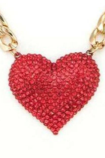 Crystal Heart Statement Necklace Set