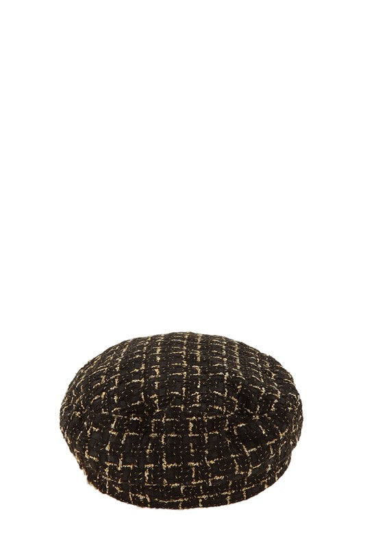 Women's Tweed Beret Chain Hat