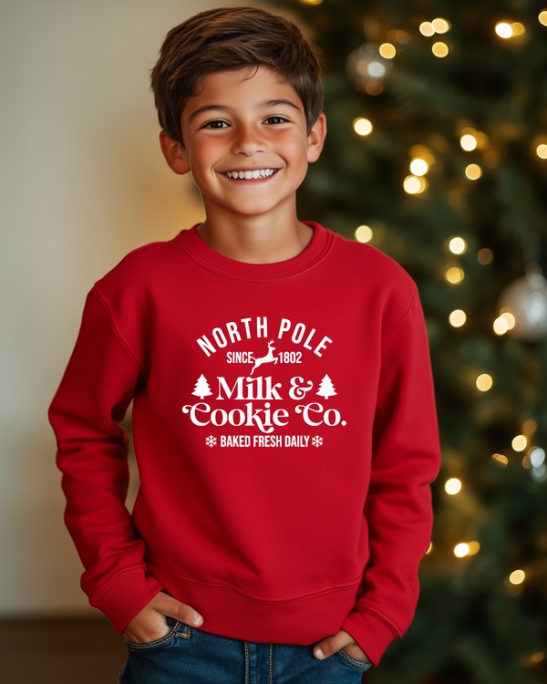 North Pole Milk and Cookie Youth Unisex Sweatshirt