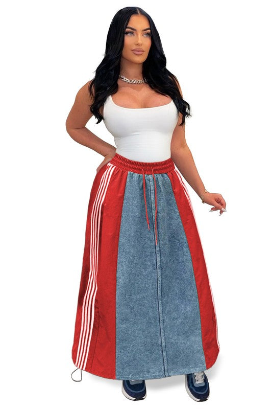 Women's Fashion Denim Long Maxi Skirt