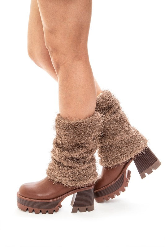 Fuzzy Fur Leg Warmers Boot Cuff