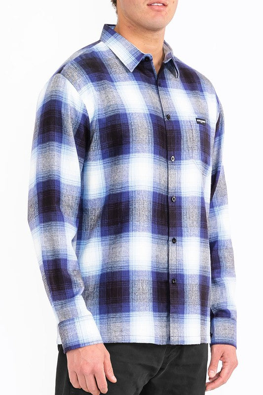 Mens Plaid Long Sleeve Flannel