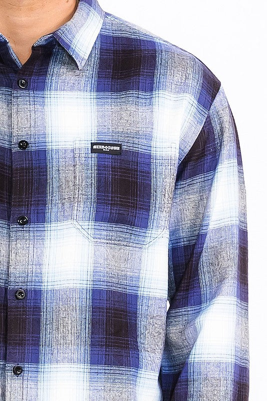 Mens Plaid Long Sleeve Flannel