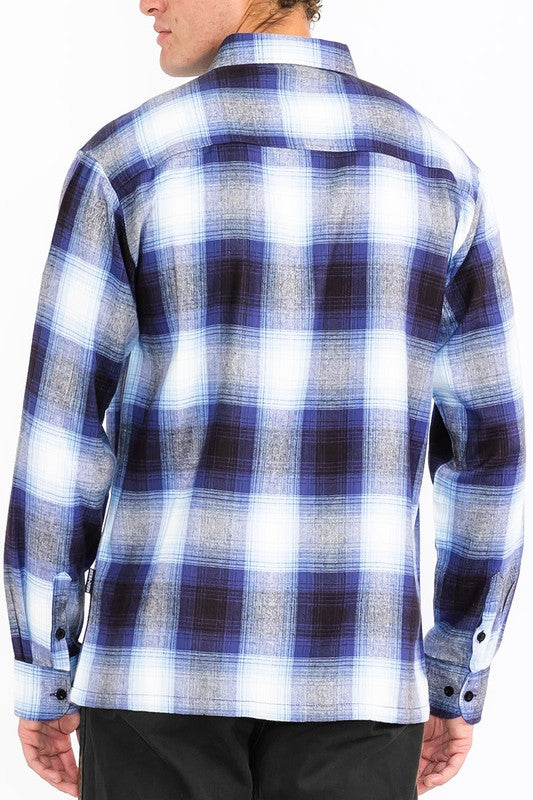 Mens Plaid Long Sleeve Flannel