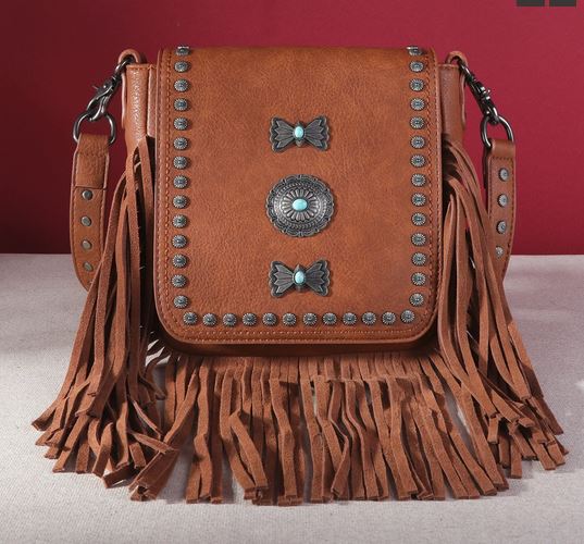 Montana West Fringe Mariposa Concho Collection Crossbody
